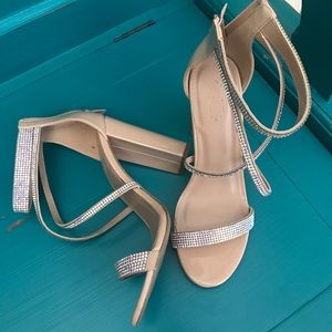 Nude chunky. Block heels